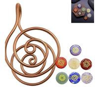 Anillos De Cobre En Espiral, con Gemas De Cristal, para Meditación, Sanación, Manifestación, Respiración Y Alineación Energética, para Mujeres Y Hombres (1pcs)