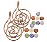 Anillos de Cobre para la Palma, Pulseras Espirales de Reiki, Amplificadores Artesanales de Reiki y Meditación con Cristales para Hombre y Mujer