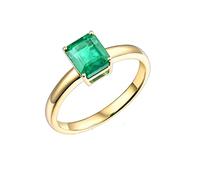 Anillos de compromiso de oro amarillo de 18 quilates, anillos de boda de esmeralda creados para mujer, anillo de plata 925 para mujer, Metal precioso Esmalte, Esmeralda creada en laboratorio.