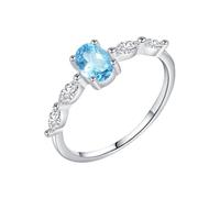 Anillos de compromiso elegantes para mujer, anillos de amistad de plata de ley 925, anillos de boda con circonita azul para mujer, Zirconia cúbica