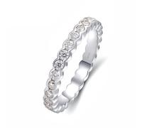 Anillos de compromiso para mujer, anillo de oro de 18 quilates, tamaño moissanita, apilable, nudillos para mujer, esposa, baile de graduación, H 1/2, Oro blanco de 18 quilates, Diamante