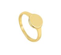 Anillos de compromiso para mujer, anillos apilables para mujer, anillo redondo simple, oro amarillo, regalo para el día de San Valentín, J 1/2, Oro amarillo de 18 quilates, No es una piedra preciosa