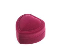 Anillos De Compromiso Wedding Band Box Caja Anillos Terciopelo Para Boda, Propuesta,Compromiso(Heart shape-rose red)