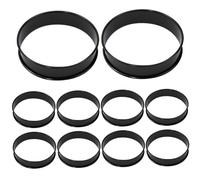 Anillos de conducto de 10 piezas, anillo de pastel sin palo de 4 pulgadas, molde para hornear doble de acero inoxidable para muffins, tarta de queso, huevos fritos, pizza, tarta, pastel de