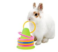 Anillos de conejo para animales pequeños, torre lógica, kit individual escalonado pilón para jaulas de interior, aro multicolor con núcleo hueco, equipo de animales, herramienta de búsqueda para