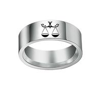 Anillos De Constelación De Libra Para Mujeres Y Hombres - Anillos De Horóscopos Vintage Anillo De Astrología Anillo De 12 Constelaciones, Anillos De Pareja Simples Regalo De Joyería Del Zodíaco,