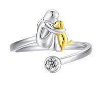 Anillos de corazón ajustables para niñas y perros, galvanizados, duraderos, ajustables, para amantes de las mascotas, como se describe