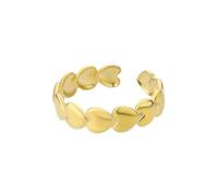 Anillos de corazón chapados en oro para mujeres Anillo de acero inoxidable ajustable abierto de la suerte Anillo de boda de pareja romántica Joyería