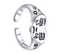 Anillos de corazón de emoticono expresivo de moda con diseño de corazón de aleación robusta, unisex, accesorio de uso diario, aleación y emoción