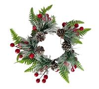 Anillos de corona de velas de Navidad - Ornamento decorativo de Navidad de 28x28cm | Anillo decorativo de candelabros | Para la decoración del hogar, entusiastas de las vacaciones, planificadores de e