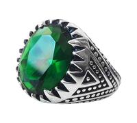 Anillos de correa con diseño verde, moda, fresco, ovalado, verde, aleación, anillo de dedo, joyería para hombre, cadena de anillos, B, Metal, Sin piedra preciosa