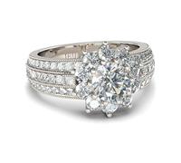 Anillos de corte redondo, flores, alianzas para mujer, Milgrain, anillo de plata de ley, anillos de eternidad con piedra de circonita, anillo de compromiso, anillo para mujer, para boda, cumpleaños