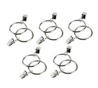 anillos de cortina, Anillos de cortina con clips 100 piezas colgantes metal inoxidables for cortinas y ropa(Silver)