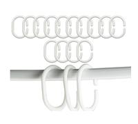 Anillos de cortina de ducha, 14 ganchos de plástico para cortina de ducha, anillos para cortina de ducha en forma de C, anillos para colgar