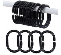 Anillos de cortina de ducha, 14 unidades, ganchos para cortina de ducha en forma de C para barra de ventana de ducha, anillos de cortina de ducha de plástico estable, anillos de ducha para barras de