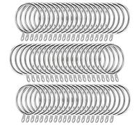 Anillos de Cortina de Metal, 60 Piezas Anillas Colgantes Plateado Resistente Herrumbre 37 mm de Diámetro Interno para Hogar, Baño, Dormitorio Y Barras
