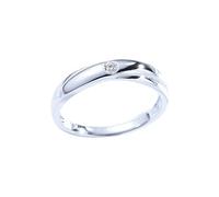 Anillos de dedo medio para mujer, alianzas de boda con diamantes de oro blanco y PT950, Z 1/2, Oro blanco de 9 quilates, Diamante