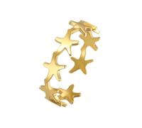 Anillos de dedo que se pueden abrir Anillos ajustables en forma de estrella de acero inoxidable Joyería de dedo llamativa Adecuado para uso diario Práctico Simple Forma de estrella que se abre de