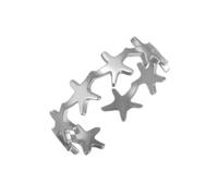 Anillos de dedo que se pueden abrir Anillos ajustables en forma de estrella de acero inoxidable Joyería de dedo llamativa Adecuado para uso diario Práctico Simple Forma de estrella que se abre de