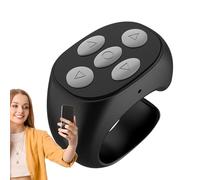 Anillos de desplazamiento de teléfono, control remoto de página, 1,46 x 0,71 x 1,3 pulgadas, portátiles Smart Scroller Rings, Book Reading Accessory for Social Media, Mobile Devices, Black and White