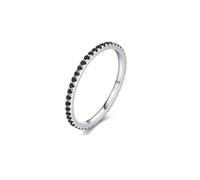Anillos de diamantes para mujer, anillo de promesa Pinky de oro blanco de 9 K/14 quilates con incrustaciones de diamantes, R 1/2, Oro blanco de 9 quilates, Diamante