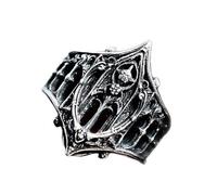 Anillos de diseño gótico ornamentado con detalles inspirados en la Edad Media, aleación de metal, ajuste cómodo, unisex, accesorio para él y ella, joyería estética oscura regalo