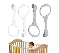 Anillos de dominadas para corralitos - Ayuda para caminar | Anillos ergonómicos de polipropileno de 20 x 9 x 1 cm, paquete de 4 (2 blancos + 2 grises) para 6-36 meses, promueve una posición segura