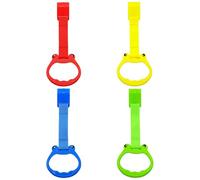 Anillos De Dominadas Para Parque Infantil - Paquete De 4 Anillos De Pie Seguros Para Bebés, Asas De Diseño De Dibujos Animados No Tóxicas De 9,06x3,54x0,98 Pulgadas | Ayudas Portátiles Para Ejercicios