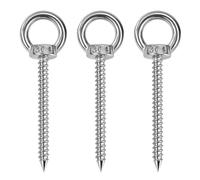 Anillos De Elevación M10 x 150mm, Tornillo con Argolla De Acero Inoxidable, Anillo Ojo Perno Plateado, Ringschraube para Hamacas, Toldos, Sillas Colgantes, Mecedoras, Cables Fijos (3 Piezas)