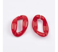 Anillos de enlace de cadena de acrílico, Anillos de enlace acrílico 100 piezas Multicolor 26x37 mm Joyería artesanal DIY(4 (Big Red))