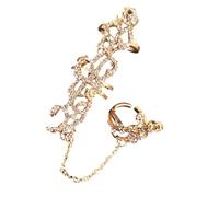 Anillos De Enlace De Cadena Vintage Reluciente Con Cristales Joyas Dedos Dobles Ajustables Para Mujer Regalos Anillos Rosas