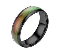 Anillos de estado de ánimo, anillos de estado de ánimo que cambian de color, anillo de emoción de acero inoxidable, banda sensible a la temperatura con diseño de corazón, joyería de moda única para