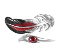 Anillos de estilo pluma de diseños abiertos, tamaños ajustables, chapado en plata, joyería de cobre para ocasiones casuales o formales, anillos de moda retro