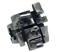 Anillos de estilo retro multifacetados, anillos Kirsite resistentes, ideales para creadores de tendencias y amantes del arte, joyería de aleación de moda