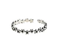 Anillos de estrella ajustables abiertos hechos a mano vintage de plata de ley 925 para mujer