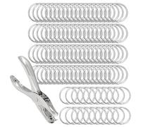 Anillos De Fichas Índice - 100 Unidades De Accesorios Para Carpetas Con Perforadora Incluida - Argollas Para Hojas De Cuaderno | Para Oficina En Casa Estudiantes Artistas Planificadores Presentaciones