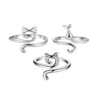 Anillos de ganchillo - 3 anillos de de ganchillo con orejas de gato, anillo de suave, bonito anillo de ganchillo con anillo de dedo de , guía de anillo de ganchillo ajustable para el día