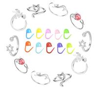 Anillos de gancho de animales, anillos de tensión de gancho para gancho | Conjunto de 10 anillos de gancho de animales | Tensor de guía de alambre ajustable de aleación de zinc