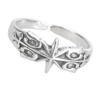 Anillos de hexagrama chapados en plata que simbolizan misterio y poder, accesorio de joyería de personalidad única para mujer, joyería de cultura oculta