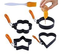 Anillos de huevo de acero inoxidable | Shaper para hornear huevos fritos - Anillos de cocina de acero inoxidable, molde para panqueques para hornear panqueques y crumpets