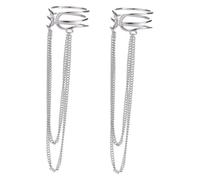 Anillos de joyería, pendientes de plata, pendientes for mujer, clip de oreja de borla de plata de ley, pendientes de gota de plata, puños de oreja de borla, pendientes de señora for novia, pendientes