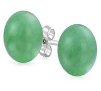 Anillos de joyería, pendientes étnicos, pendientes redondos de calcedonia de Jade verde Natural Vintage, joyería tallada