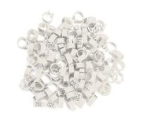 Anillos de las Piernas de Paloma Bandas de Piernas de Plástico Reutilizables de para Pájaros para Pájaros para Letras y Aves para Adultos 8 Mm 100pcs Bag 6 Colores (WHITE)