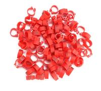 Anillos de las Piernas de Paloma Bandas de Piernas de Plástico Reutilizables de para Pájaros para Pájaros para Letras y Aves para Adultos 8 Mm 100pcs Bag 6 Colores (rojo)