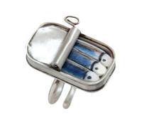 Anillos de lata de sardina de moda, un divertido accesorio de joyería para los creadores de tendencias que buscan joyas únicas, anillos de lata de sardina