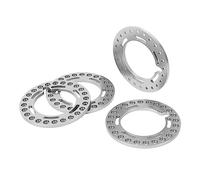 Anillos de llanta 4 uds., rueda de repuesto de aleación de aluminio, llanta, anillos de tapa de cuentas, mecanizado CNC, durabilidad de 1,9 pulgadas para vehículos de larva (plata)