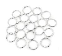 Anillos de llavero planos 20PCS, Carpeta de libro de anillo con bisagras de metal dividida, Llaveros de metal para álbum de recortes Llaveros de cortina de ducha(M)