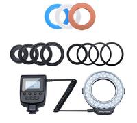 Anillos de luz natural intermitentes para DSLR 7 niveles de brillo ajustables, controlador de pantalla LCD y compatibilidad de cámara, kit de iluminación profesional para fotografía macro