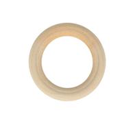 Anillos de madera - ARTEMIO - Pack de 6 - 4 cm - Beige - DIY y manualidades