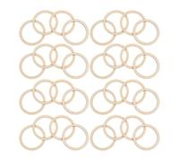 Anillos de madera sin tratar 50 Uds. Anillos de madera sin terminar, círculos, suministros for manualidades DIY, accesorios macramé, anillo hecho a mano for decoración del hogar